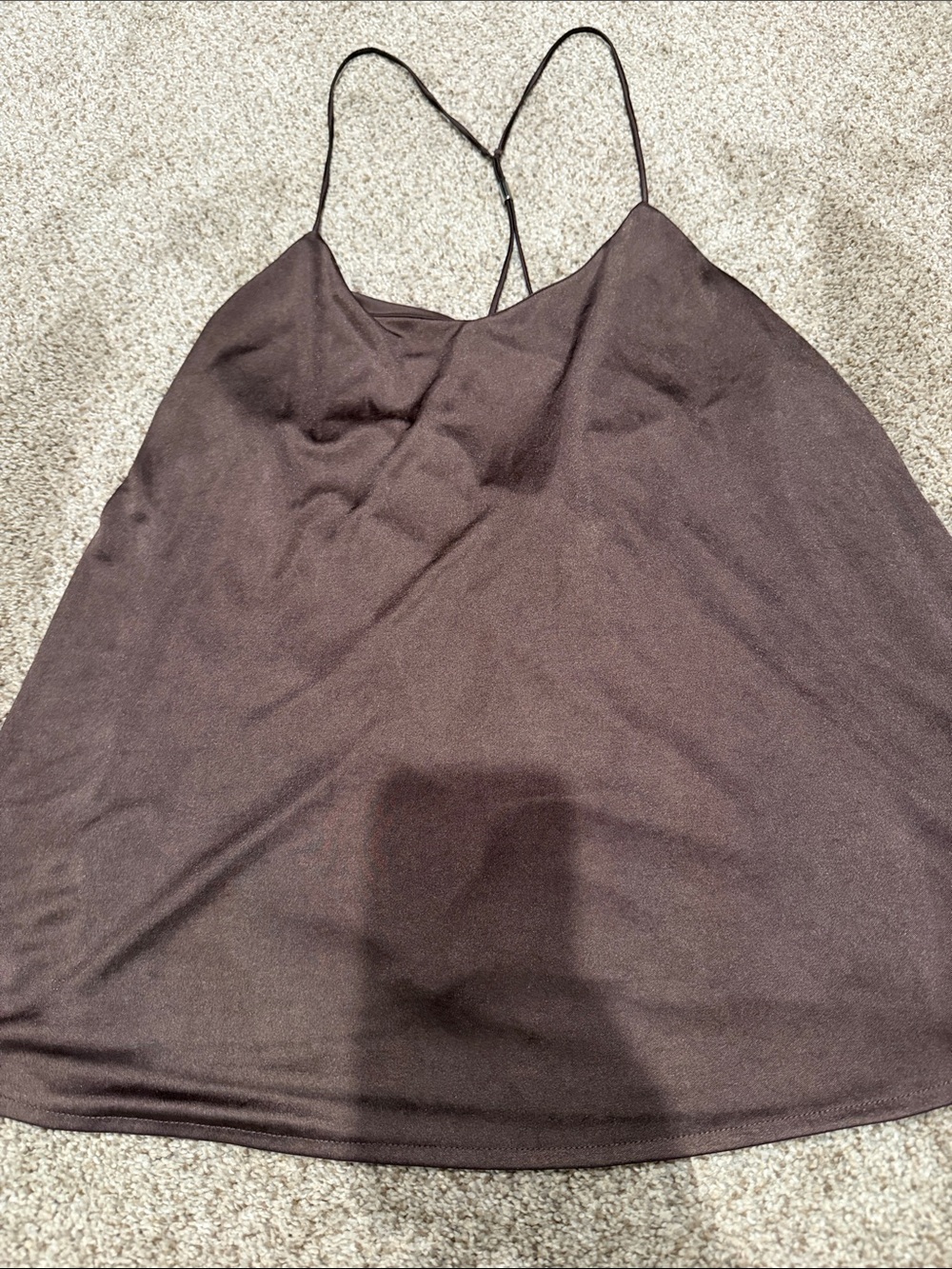 Women’s Brown Spaghetti Strap Cami Top